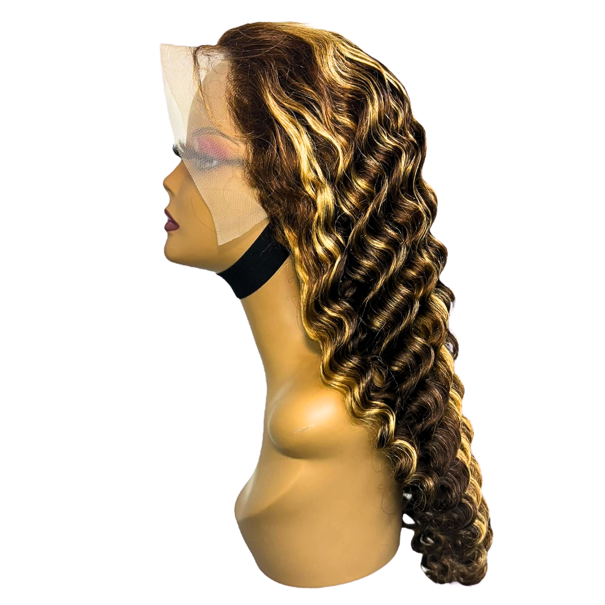 Vera Dolls 180% Density | 13x4 Highlight Deep Wave Frontal HD Lace Wig                                            Glueless Free Part Long Wig 100% Human Hair