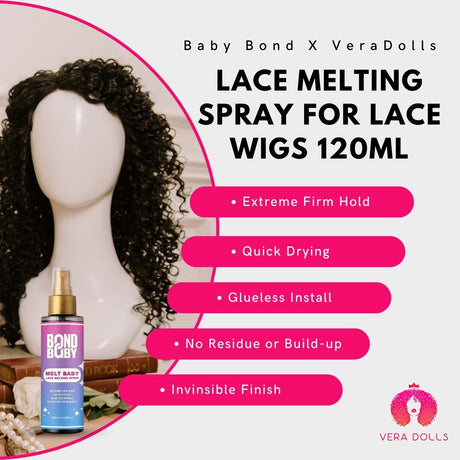 Bond Baby 120ML Melt Baby Lace Melting Spray for Wigs Extreme Firm Hold-Long Lasting Formula, Fast Drying/No Residue