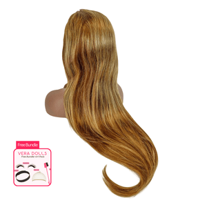 Vera Dolls 180% Density | 13x4 Highlight Straight Frontal HD Lace Wig                                            Glueless Free Part Long Wig 100% Human Hair