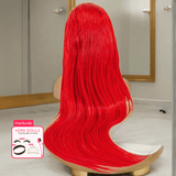 15A Fire Red Straight 13x4 HD Super Natural Hairline Lace Wig | 100% Human Hair 180% Density