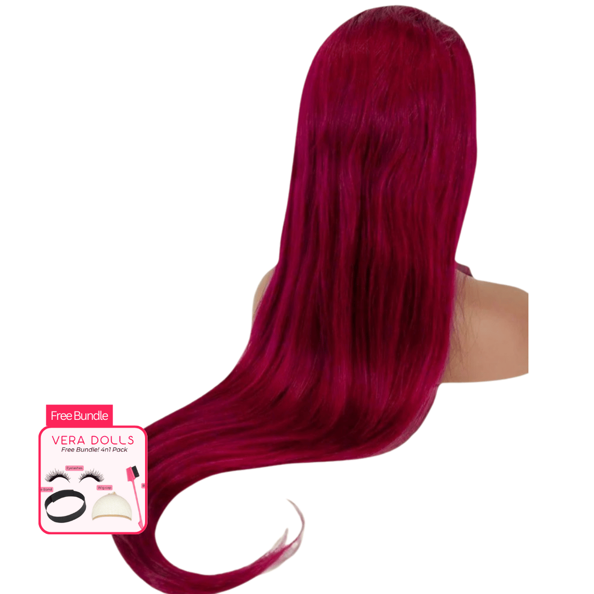 15A Grade 13x4 Burgundy Straight Glueless HD Natural Looking Hairline Lace Front Wig | 100% Human Hair 180% Density