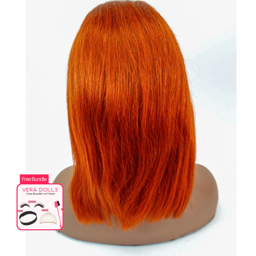 15A Grade 350 Ginger Bob HD Super Natural Hairline Lace Wig | 100% Human Hair 180% Density