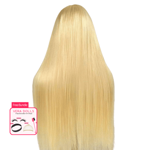 Vera Dolls 100% Human Hair 13x4 27 Blonde Straight Glueless HD Lace Front Wig