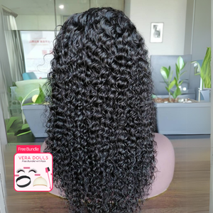 Vera Dolls 180% Density | 13x4 Bobs Deep Curly Frontal HD Lace Wig Glueless Free Part Long Wig 100% Human Hair