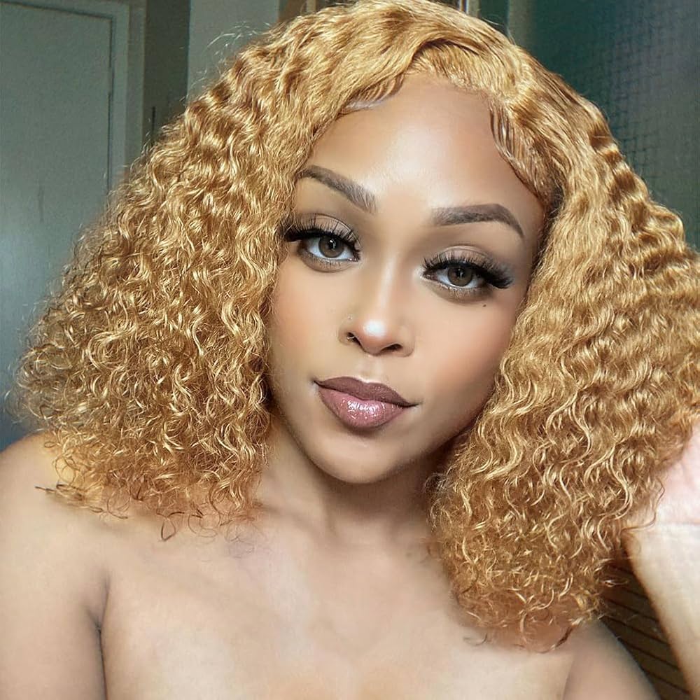 15A Golden Blonde 27 Deep Wave 13x4 HD Super Natural Hairline Lace Wig | 100% Human Hair 180% Density