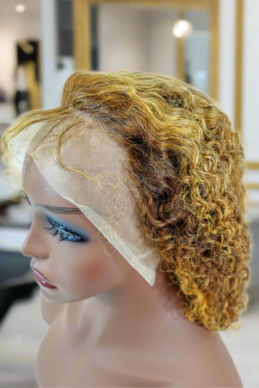 15A Grade Natural Highlight Bohemian Curly Bob 13x4 Ear to Ear Glueless HD Lace Wig | 100% Human Hair 180% Density