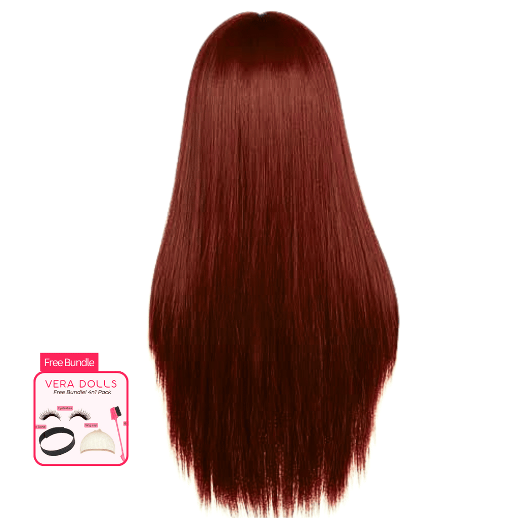 15A Grade 13x4 Dark Reddish Brown Straight Glueless HD Lace Front Wig | 100% Human Hair 180% Density