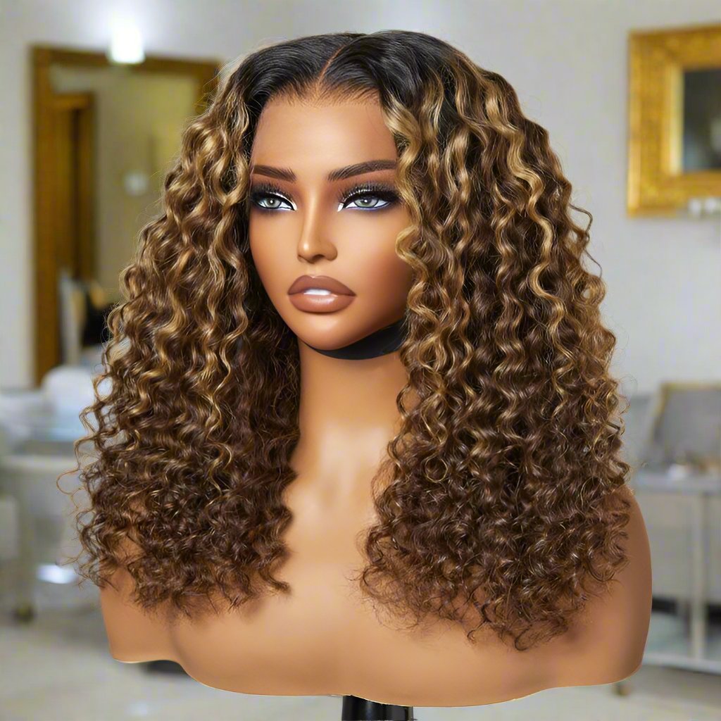 15A Grade Natural Highlight Deep Wave 13x4 Ear to Ear Glueless HD Lace Wig | 100% Human Hair 180% Density