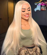 Vera Dolls 100% Human Hair 13x4 27 Blonde Straight Glueless HD Lace Front Wig