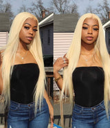 Vera Dolls 100% Human Hair 13x4 27 Blonde Straight Glueless HD Lace Front Wig