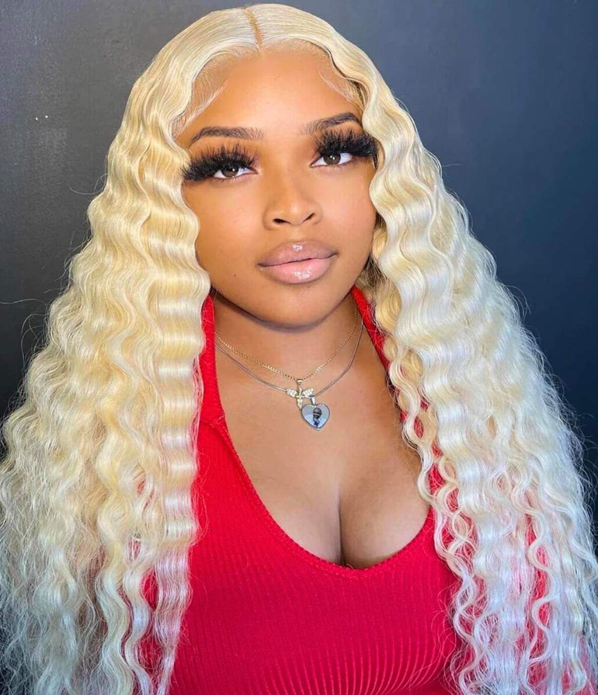 Vera Dolls 180% Density | Blonde 613 13x4 Deep Wave Frontal HD Lace Wig                                            Glueless Free Part Long Wig 100% Human Hair