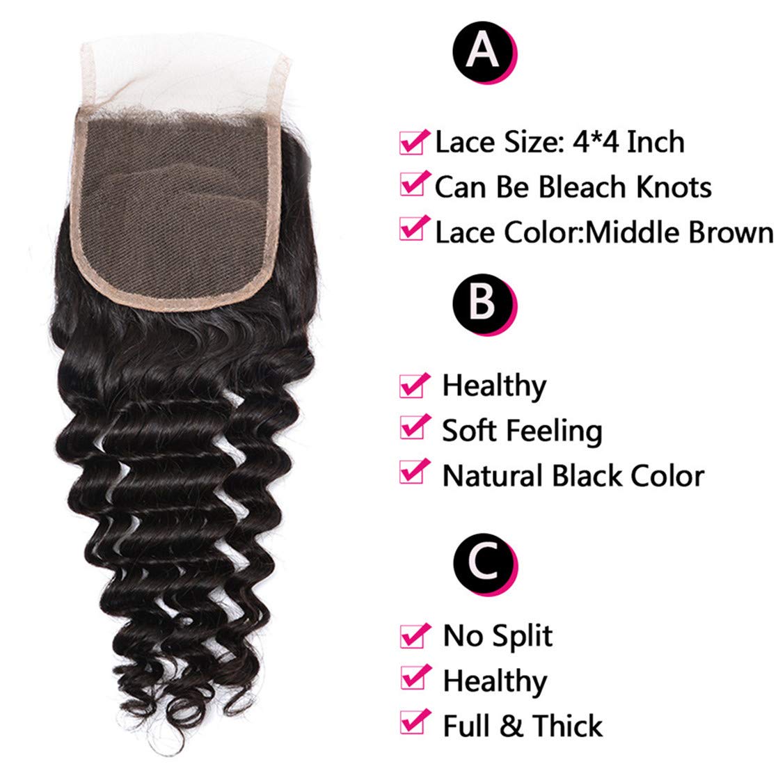 Vera Dolls 180% Density | 4x4 Deep Wave Closure HD Lace                                            Undetectable | Long Closure  100% Human Hair - Premium 4x4 Closure from VeraDolls - Just $39.99! Shop now at VeraDolls