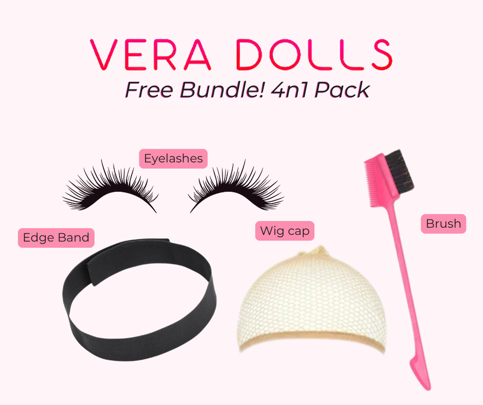 Free Bundle- Eyelash, Wig Cap, Brush & Edge Band